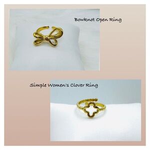 Jewelry Ring Bundle - Stainless Steel, 18K Gold Plated